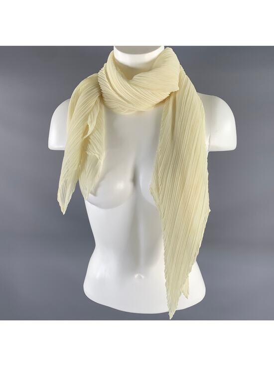 PLEATS PLEASE by ISSEY MIYAKE Accessories - PLEATS PLEASE by ISSEY MIYAKE Ivory Pleated Scarves & Shawls